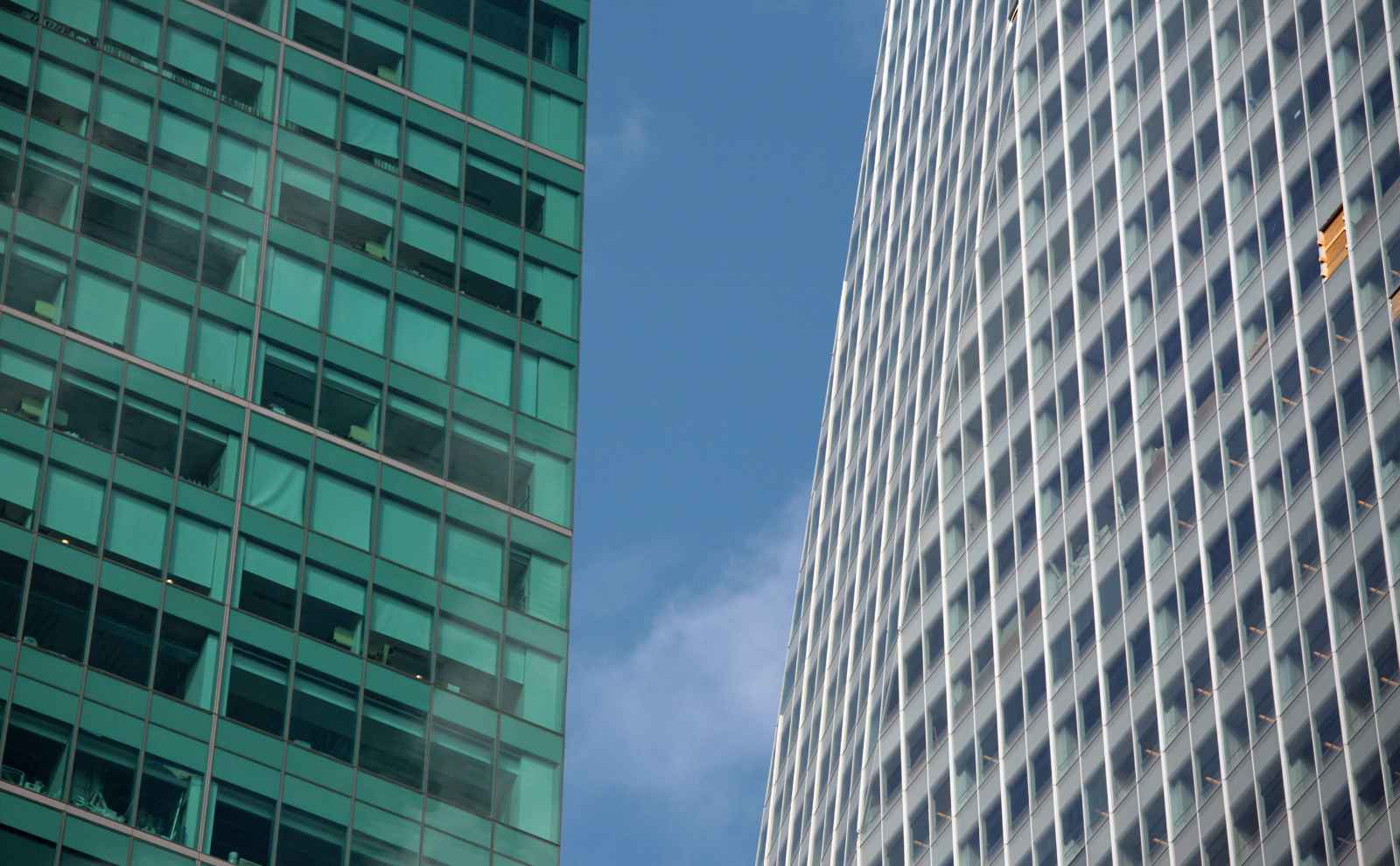 Two buildings intersecting